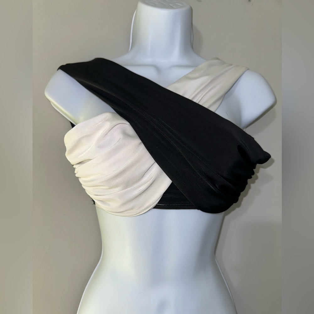Black and White Women's Bikini Top